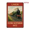 Vintage LNER Flying Scotsman Metal Wall Sign, British Railways Retro Tin Art Decor