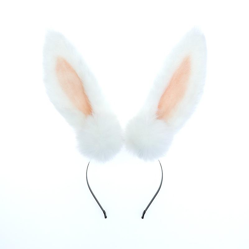 Simulation animal ear plush handmade cosplay props Canaan rabbit ears headband headgear hair accessories