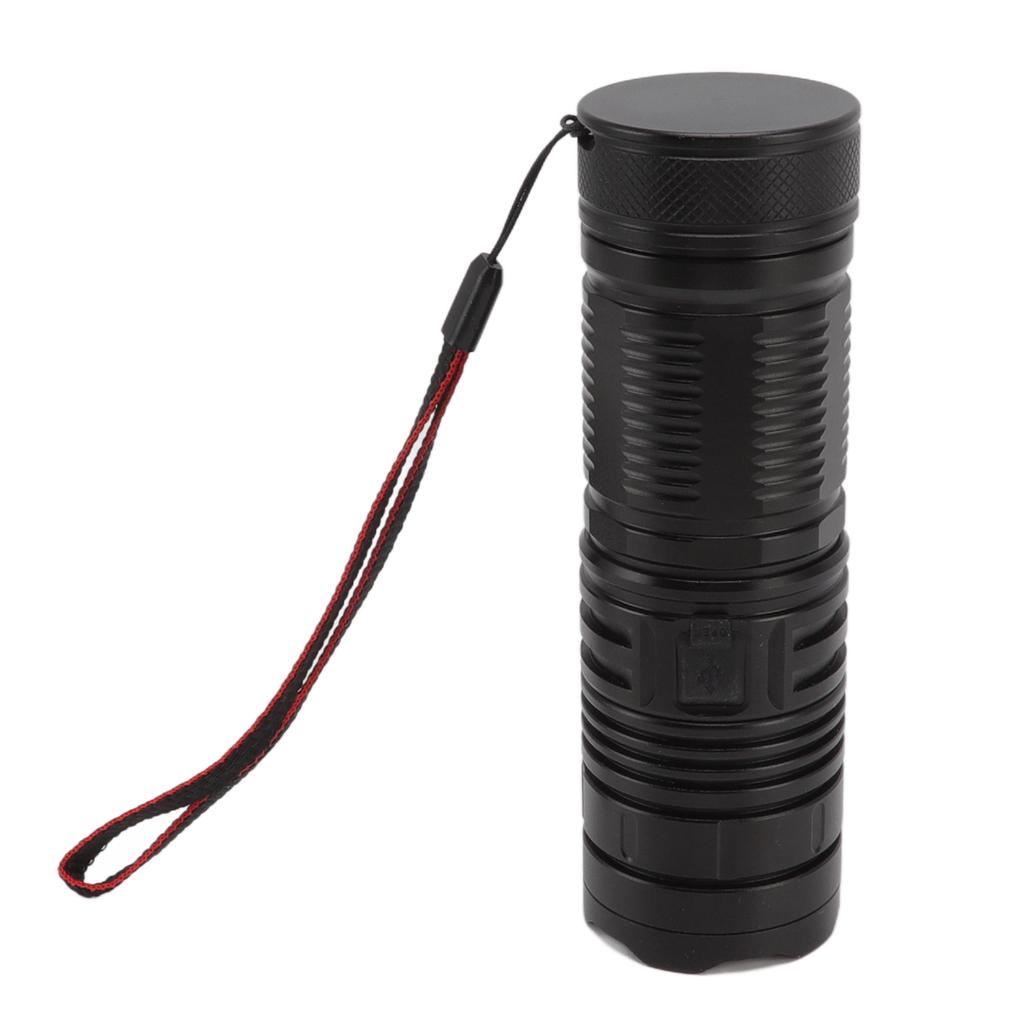 LED Flashlight USB Rechargeable Super Bright Aluminum Alloy Shell Long Range Zoom Waterproof