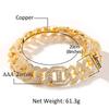 New Hip Hop Gold Jewelry Gold Silver Zircon Cuban Link Bracelet Bling Micro Zircon Bracelet Women Men Iced Out Diamond Bracelets
