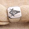 Multicolor Freemason Logo Stainless Steel Ring - 18MM Etched Design