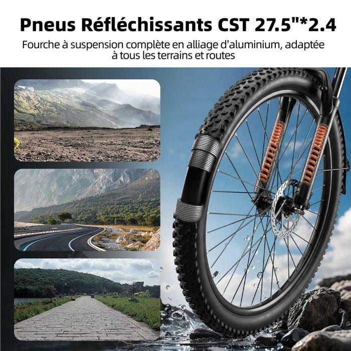 TTGO C5 Elektrische Fiets 27.5" - 250W Motor, Verwijderbare 48V 13.5Ah Batterij, 90-110km Actieradius, 7 Shimano Versnellingen-grijs