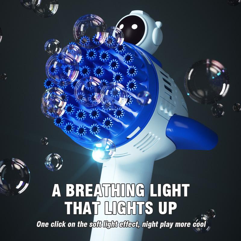 Electric Bubble Gun with Light Kids Toy 40 Hole Soap Blower Bubbles Machine Handheld  Children Gift Cartoon Maker Outdoor Games