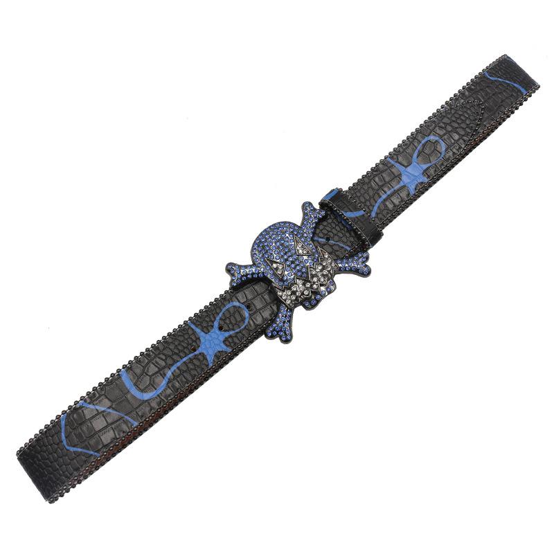 Guangzhou Rhinestone Belt Men'S And Women'S Belts Handmade Hip Hop Punk Personality Fashion Trend Belt Direct Sales