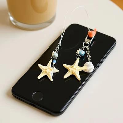 Anti-Verlust Lanyard Handy-Kette Armband Ozean Stil Muscheln Schlüsselanhänger Seestern Anhänger Schlüsselring Schmuck Geschenkbeutel Anhänger Dekoration