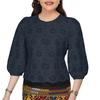 ZANZEA Women Casual O-neck 3/4 Sleeve Embroidery Lace Blouse