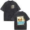 Rapper Bad Bunny Vintage Washed T Shirts Debi Tirar Mas Fotos DTMF Tshirts Men Women Clothing Fashion Hip Hop Oversized Tshirt