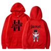Interesting boy swinging logo printed hoodie