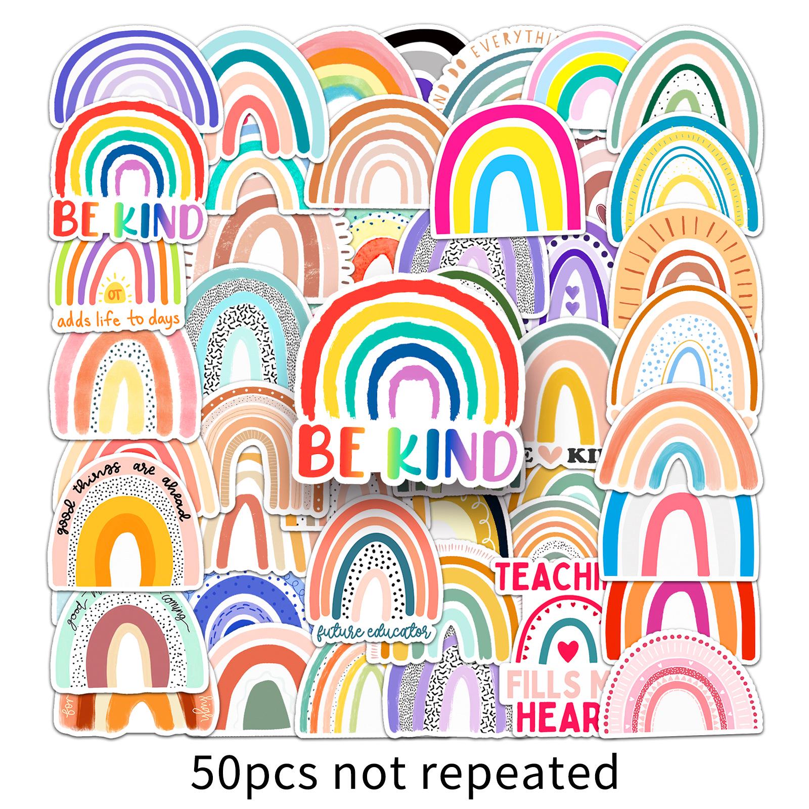 50 Rainbow Bridge INS Style Waterproof Hand-painted Stickers for Journals, Water Bottles, and Tablets
