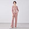 TERRE BLEUE Women's Casual Lapel Cardigan & Wide-Leg Pants Set
