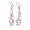 Long Pearl Bijou Earrings 1 Pair Silver 2 Pieces Left and Right Set Zirconia Crystal Ear Clip Charm Rhinestone / (color) CP158/SP