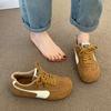 Women's round toe platform shoes satin material casual vulcanized shoes 2025 new style non-rubbing sports shoes