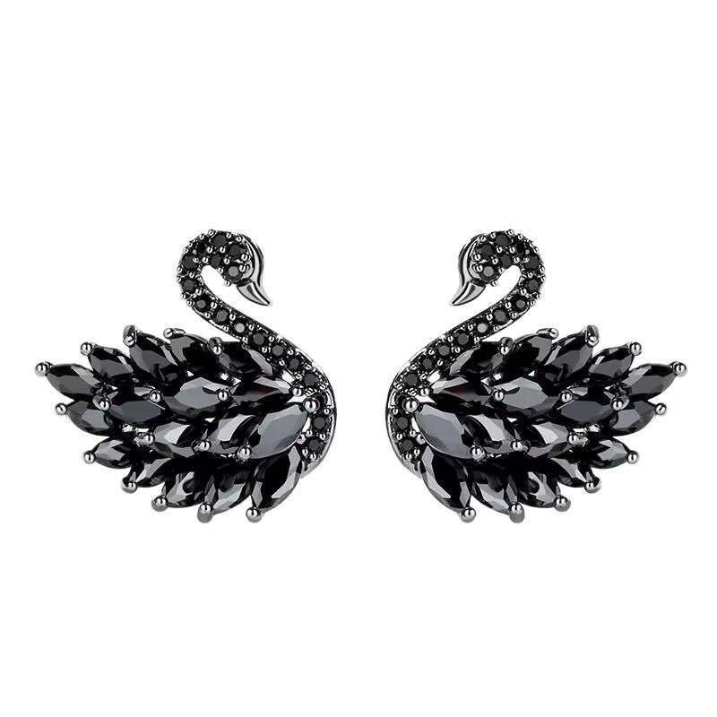 Elegant Hollow Swan Stud Earrings - Trendy Classic Ear Jewelry