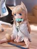 Yellow Bean Powder Anime Figure Sitting Girl Eating Fish  Lady Model Collectible Birthday Gift Static Toy for Ages 3+