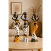 Beautiful Finish Uniquely Hand Crafted Home Dcor African Tribal Women Art Piece - (Set of 3, Multicolour), Resin