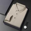 Waffle Men Long Sleeve T-Shirt Spring Lapel Business Casual Polo Shirt Stretch Top Sweatshirts Men Casual Pullovers