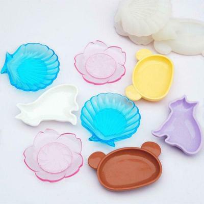 1PCS Shell Plate Diy Crystal Dropper Storage Accessories Cherry Blossom Bear Head Soap Mold Silicone Mold