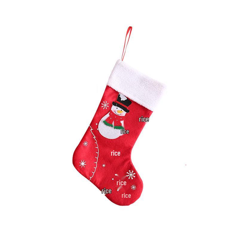 Cross-Border Hot-Selling Christmas Stocking Felt Gift Bag Fireplace Pendant Decoration