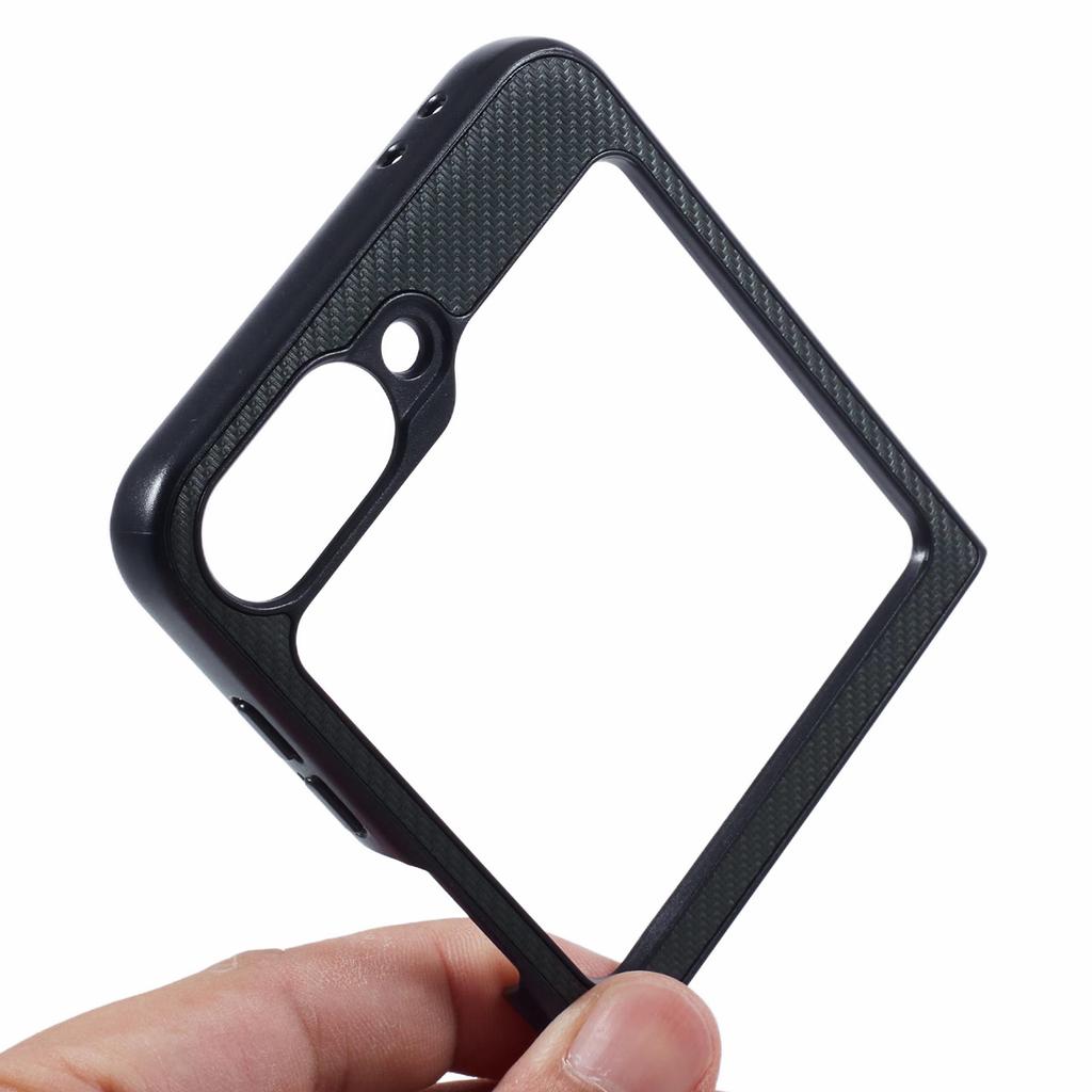 X-LEVEL Phone Case for Samsung Galaxy Z Flip6 5G Carbon Fiber Texture PU Leather+PC Phone Cover