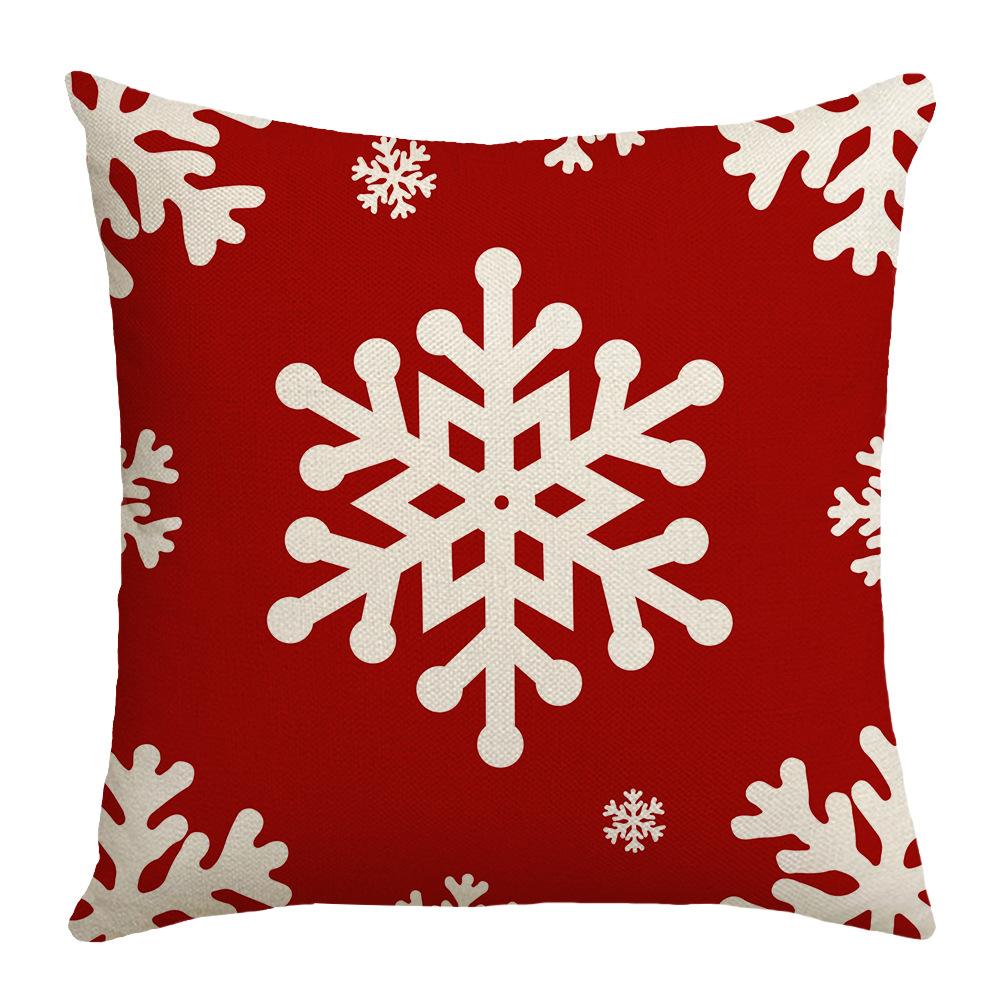 New Snowflake Pattern Element Red Festive Warm Atmosphere Christmas Decoration Home Party Sofa Cushion
