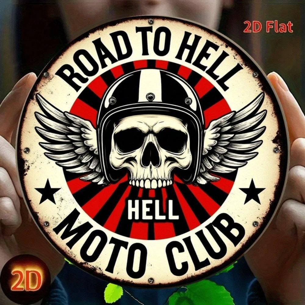 Vintage Motorcycle Helmet Wings Metal Tin Sign 8x8 Inch Waterproof Wall Decor For Home Bar Cafe Garage