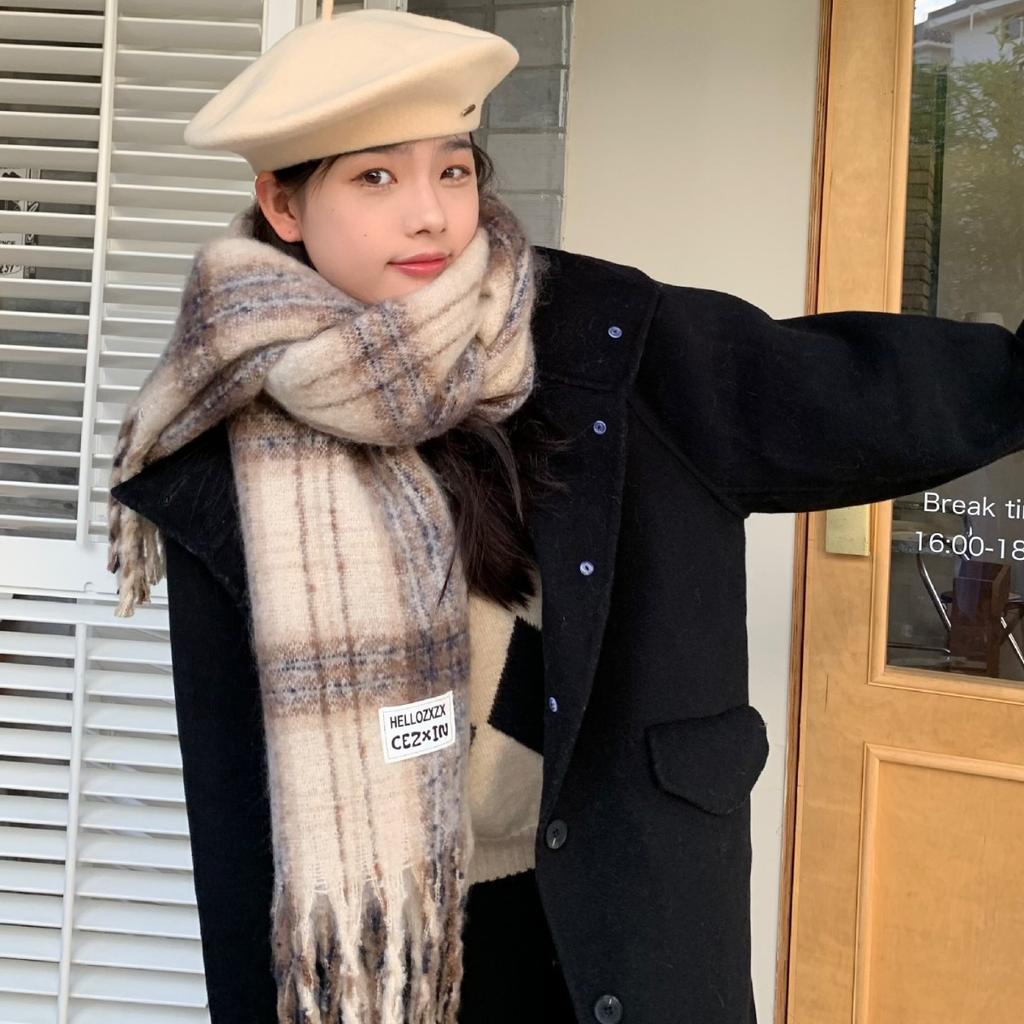 Everyone has one~ Grandma Chen's new ins Korean version of plaid fringed scarf, women's autumn and winter warm fashion versatile scarf
