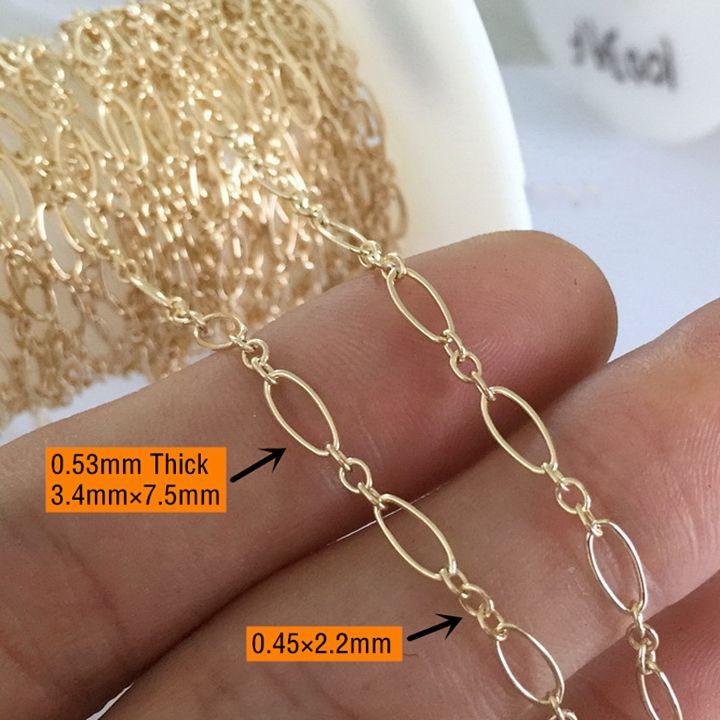 Fashion Genuine 14K Gold Filled 3.3mm Figaro Chain 3+1 for Jewelry Necklace Making