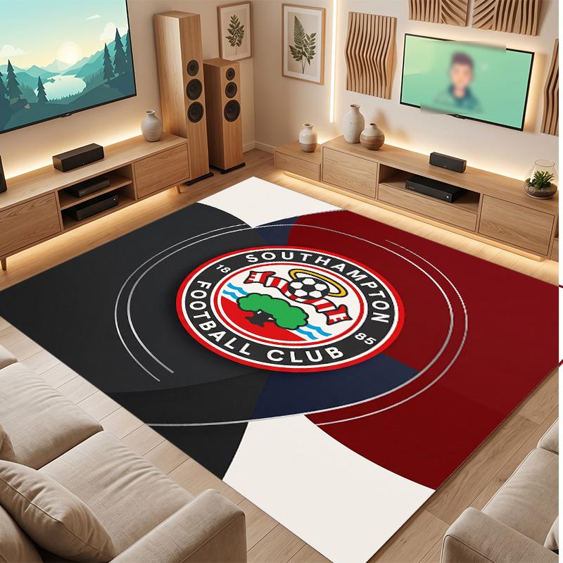 Tappeto in Velluto di Cristallo con Stampa del Southampton Football Club, Comodo Assorbente d'Acqua Antiscivolo per Pavimenti Interni
