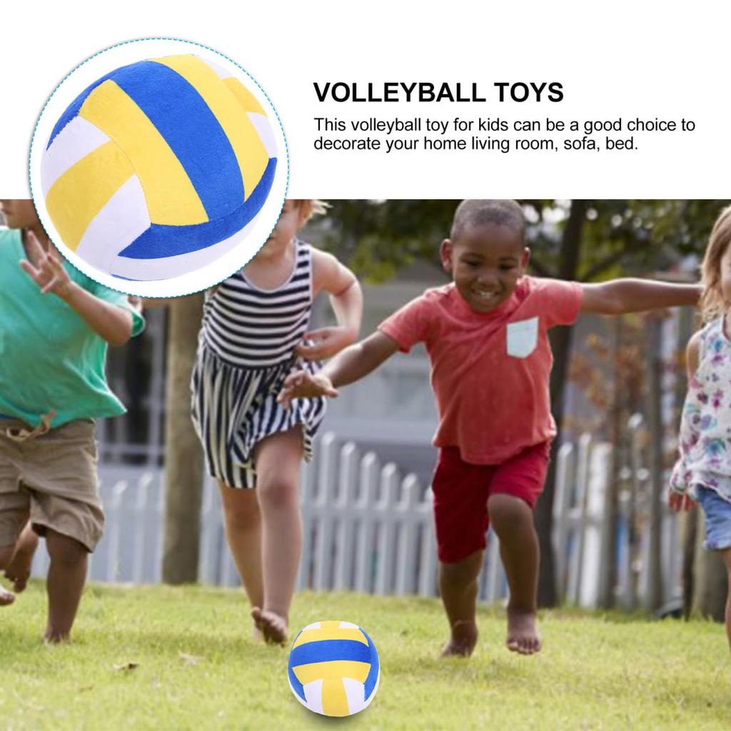 Corhad Volleyball Plush Toy, Fluffy Sports Ball Pillow for Babies, Home Decor, Perfect Gift, 14cm