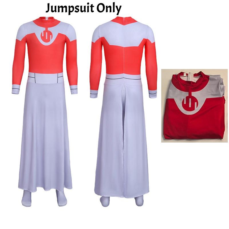 Onoverwinnelijke Thragg Cosplay Kostuum Jumpsuit met Cape Volwassen Viltrumite Roleplay Outfit voor Halloween Carnaval Verkleedfeest Height 140cm