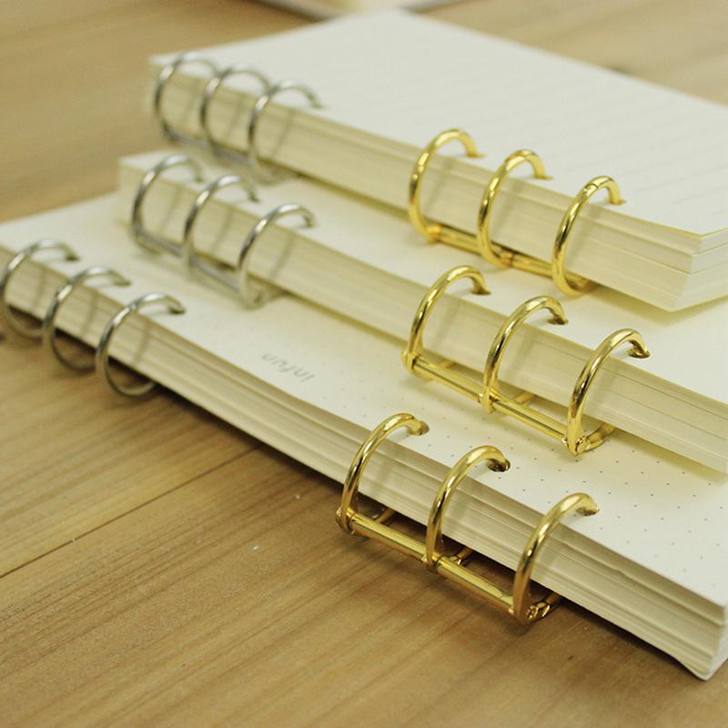 1X Metal Notebook Loose Leaf Binder Binder Ring Snap Album Split Hinged Keyring