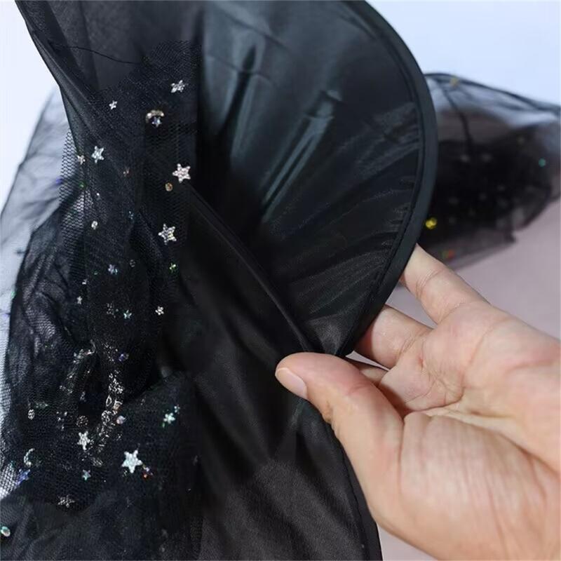 Glow in The Dark Skeleton Ghostly Witch Costume Witch Hat,Ghosty Skeleton Dress Cosplay Halloween Costume Kids Girls