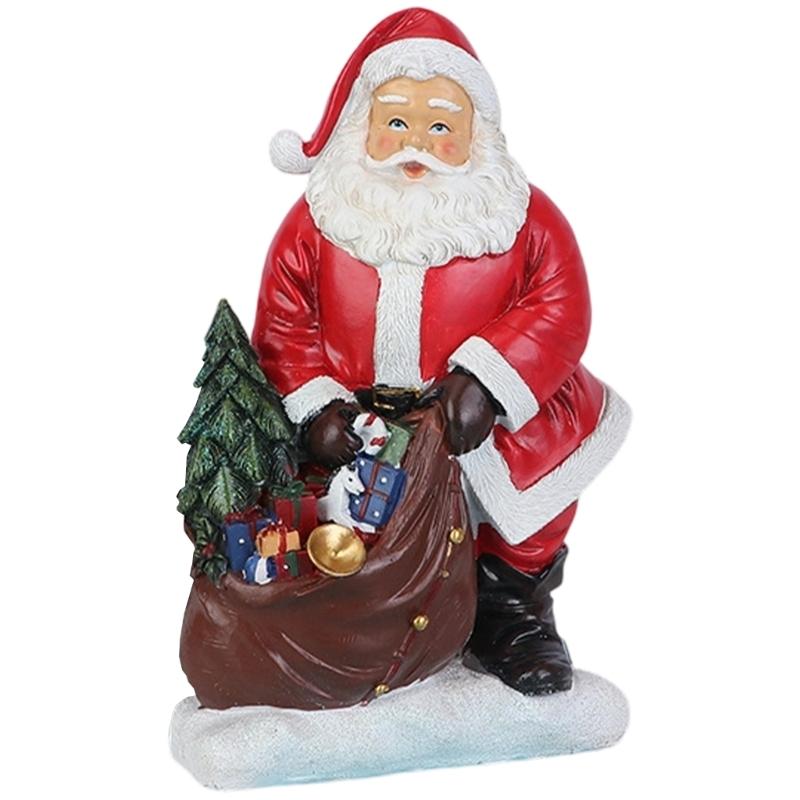 Christmas Figurine Figure Decors Resin Santa Clauses Statue Christmas Decorative Figurine Table Centerpieces for Holiday