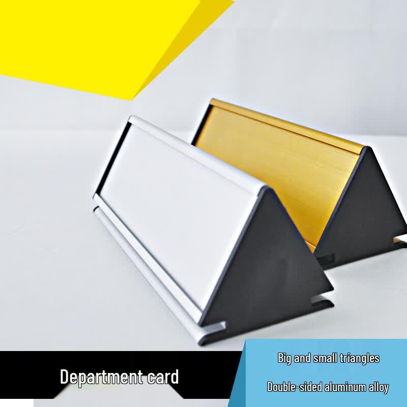 SWIFTFIRE Gold Blank Triangular Aluminum Office Signs (2-Pack)