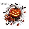 Ghost Witch Decals Halloween Window Decal, 3D Crack Glass Spooky Decoration, Pumpkin Skeleton Indoor Ornamentation Break in Stickers, Illusion Mirror