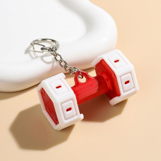 Keychain Pendant 3D Printed Dumbbell Charm Gym Keyring Sports Style Fitness Key Holder Backpack Accessories