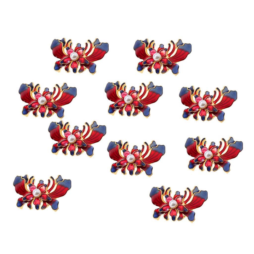 

10 шт., подвески в виде перегородчатого цветка, кулон, ожерелье, разъем red butterfly