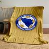 Bosnia Football Federation Emblem Patterned blanket, flannel, suitable for all seasons, home decor, warm and cozy