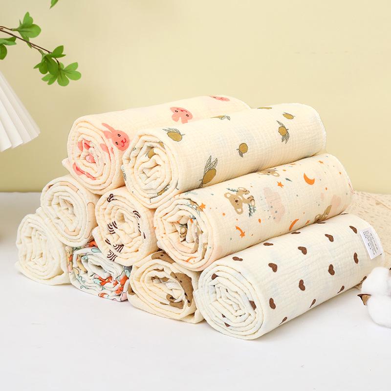 Double-Layer Crinkle Muslin Swaddle Blanket - Soft, Breathable, Skin-Friendly, Comfortable Newborn Towel