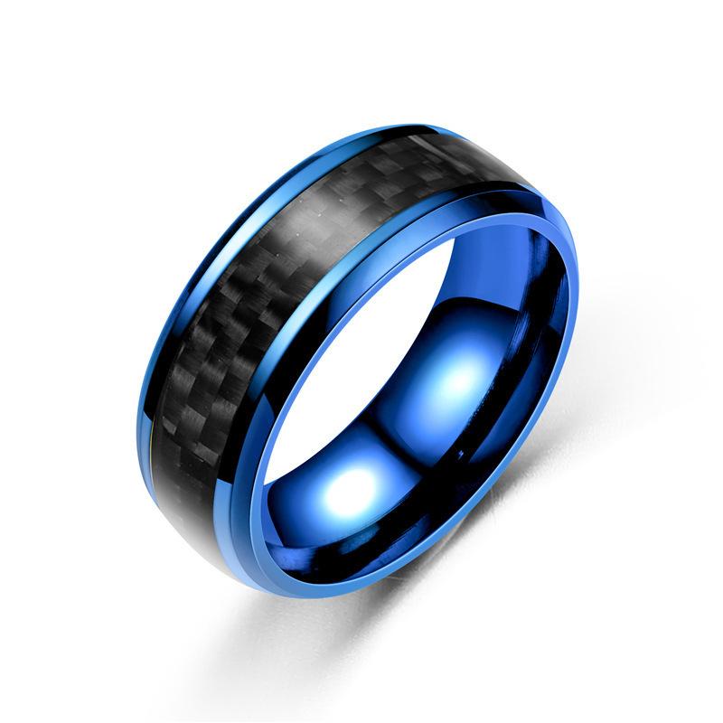 Men's Fashion Carbon Fiber Patch Ring Creative Personalized Finger Jewelry Accessory For Daily Wear