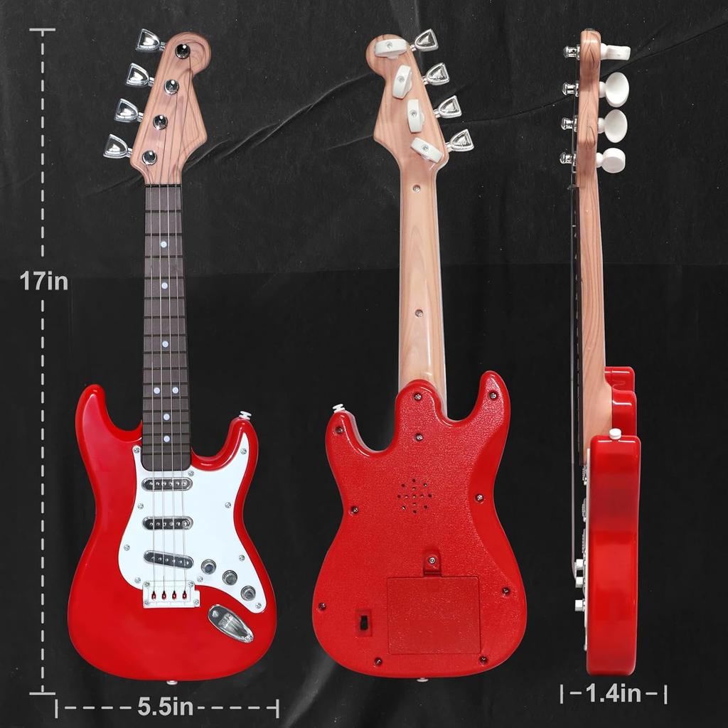 Børne Elektrisk Guitar Legetøj - 4-strenget Multifunktionelt Elektronisk Musikinstrument, Bærbar Børneguitar