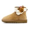 CLASSIC MINI Sheepskin Thermal Abrasion Resistant Short Snow Boots Women's Chestnut 1016222-CHE(Team478-)