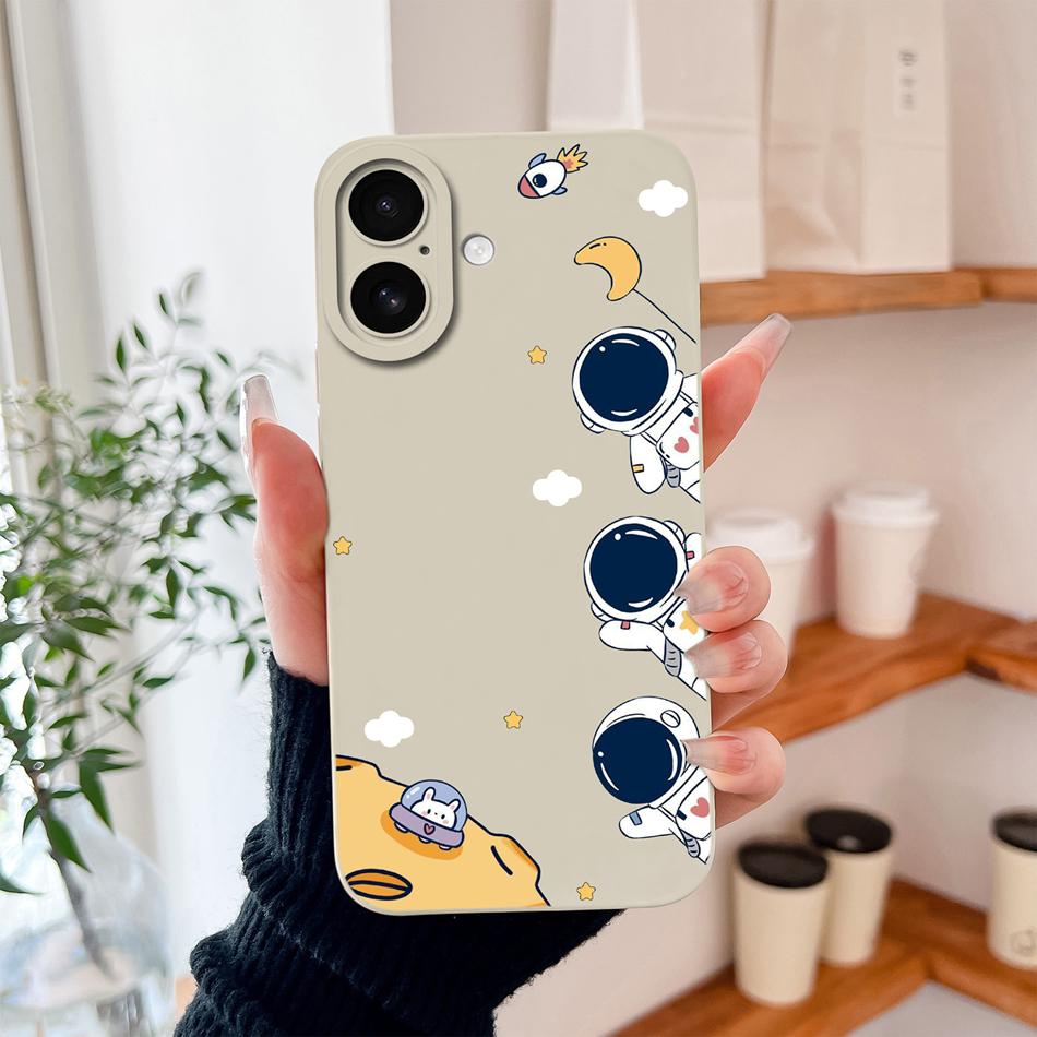 For iPhone 17 Pro Max / iPhone Air Phone Case Lovely Cartoon Liquid Silicone Full Coverage Anti Drop Bumper For iPhone17 Fundas