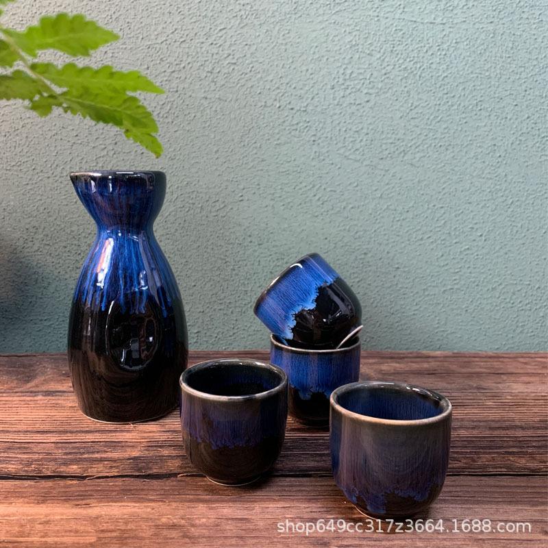 Japanese Style Sake Set Ceramic 1 Sake Pot 4 Sake Cups Household Dining Bar Restaurant Creative Drinkware Gifts Set 2025 New