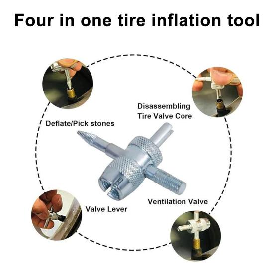 3/13Pcs/Set Quick Change Tire Valve Tool Kit Valve Core 4-Way Valve T-shaped Hook Tapered Positioning Tube Push Rod Gloves Cars Valves Repair