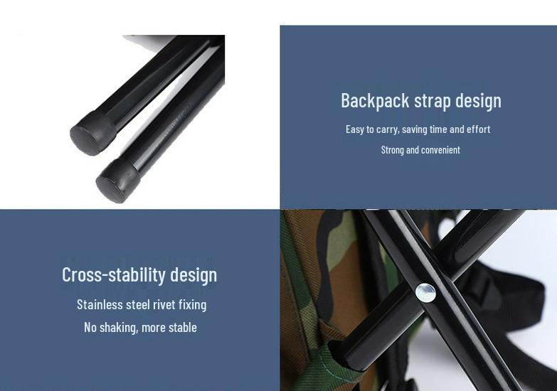 Multifunctional Folding Camping Chair with Double Shoulder Bag and Storage Stool