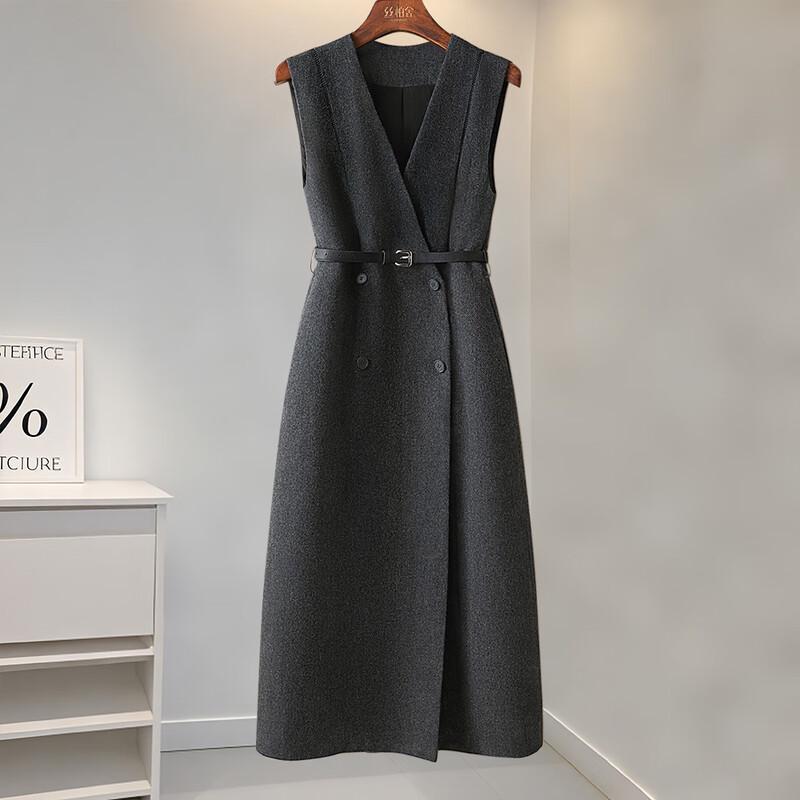 

Жіноча сукня без рукавів у французькому стилі з V-подібним вирізом, суміш мериносової вовни M