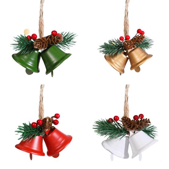 1/4Pcs Christmas Bells Easy Installation Lanyard Design Pine Cone Shape Xmas Bells Doors Windows Tree Decor