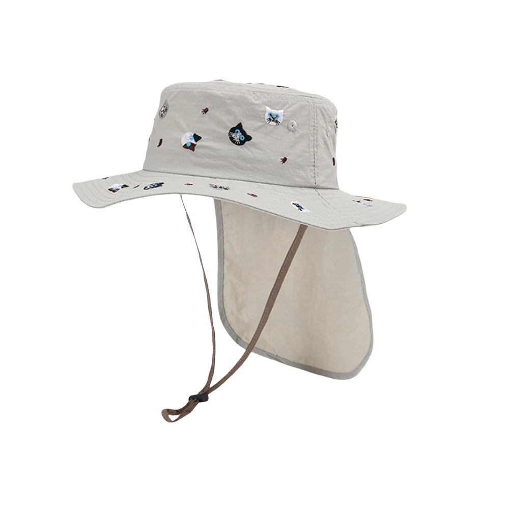 Cartoon Embroidery Baby Sun Hat Kawaii Summer Fisherman Hat  Apparel Accessories