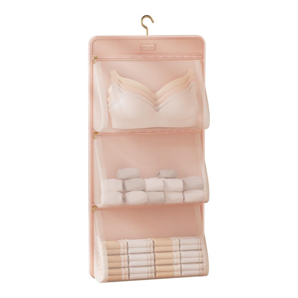 Foldable Underwear Storage Bag with Zipper Mesh Storage Bag Closet Organizer Wardrobe Storage